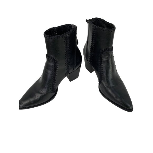 Alexandre Birman Benta Pieced Bootie Black Leather Ankle Sz 6.5/7 US 37 EU $750 - Picture 1 of 16